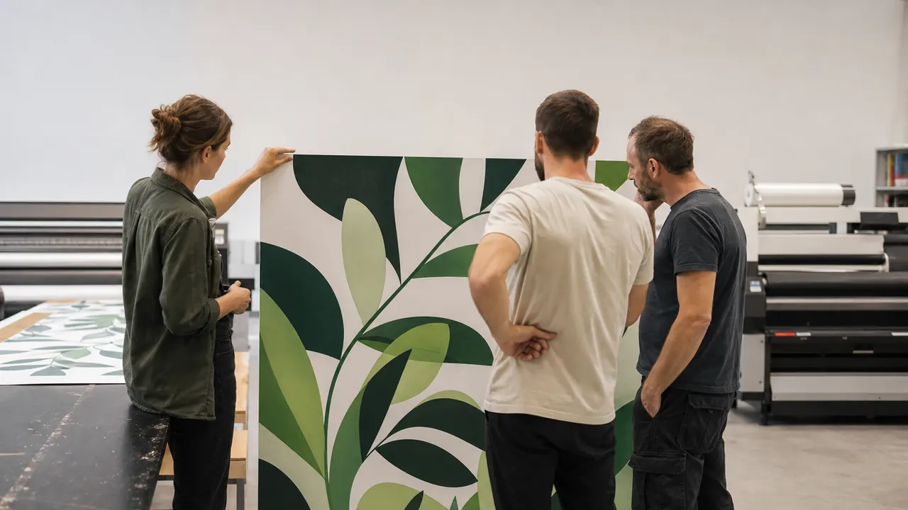 Contrôle d’un visuel grand format en atelier