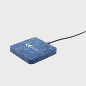 Chargeur sans fil carré bleu avec câble USB