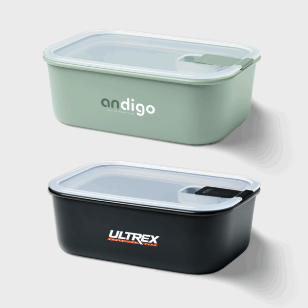 Boîtes alimentaires rectangulaires en plastique avec couvercles.