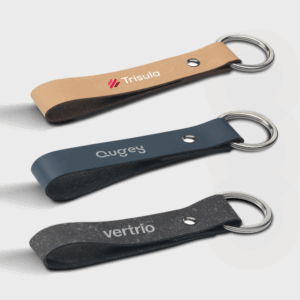Porte-clés en cuir avec logo.