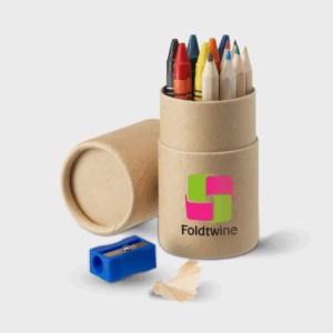Boîte de crayons et taille-crayon bleu
