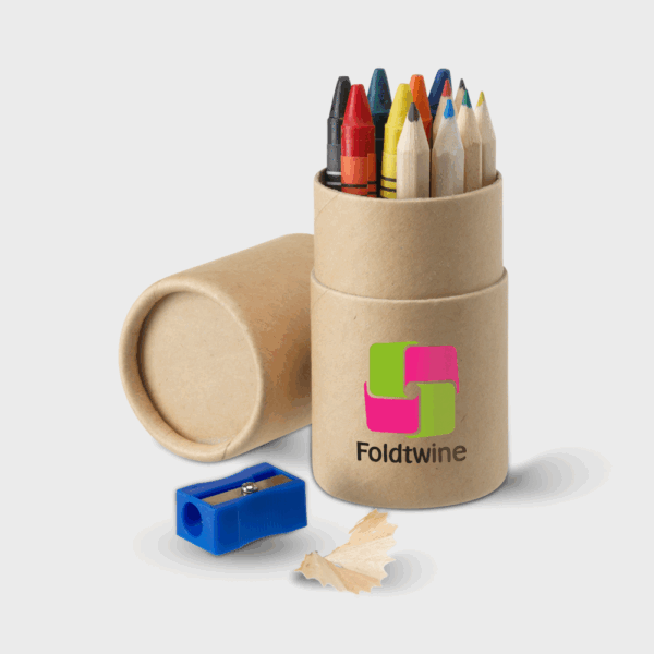 Boîte de crayons et taille-crayon bleu