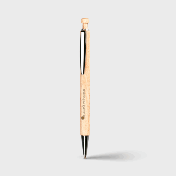 Stylos à bille en bois élégant avec clip métallique.