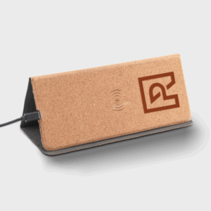 Chargeur sans fil en liège connecté USB.
