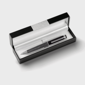 Stylo élégant dans un coffret cadeau noir.