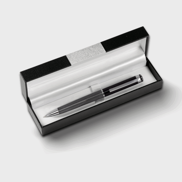 Stylo élégant dans un coffret cadeau noir.