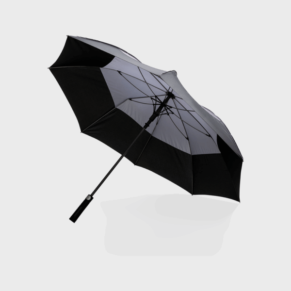 Parapluie ouvert noir et gris moderne