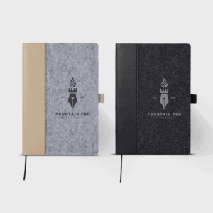 Carnets élégants avec couvertures en feutre et cuir.