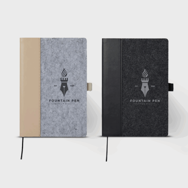 Carnets élégants avec couvertures en feutre et cuir.