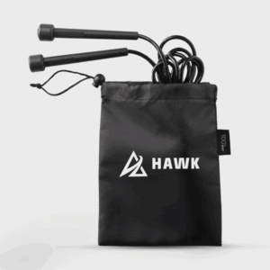 Corde à sauter noire dans sac Hawk.