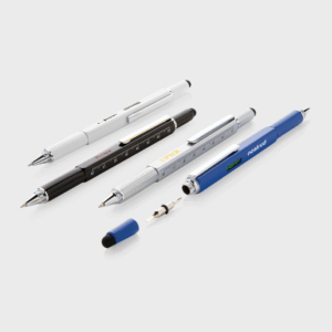 Stylos multifonction avec règle et embout interchangeable.
