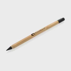 Crayon en bambou écologique avec gomme noire.
