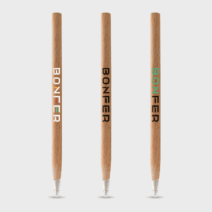 Stylos en bois avec motifs "BONFER