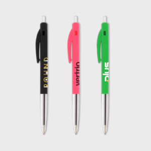 Stylos colorés avec motifs ronds, verticaux, plus.