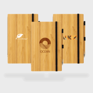 Carnets en bois avec logos personnalisés