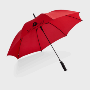 Parapluie rouge avec logo Regal Hotel.