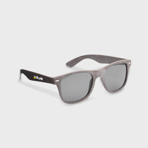 Lunettes de soleil noires avec logo Plus.