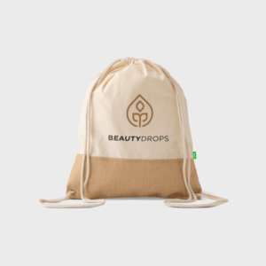 Sac à cordon en coton bio et jute
