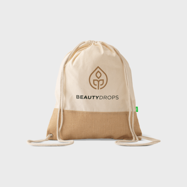 Sac à cordon en coton bio et jute