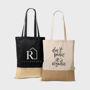 Sacs en coton durable avec accent en jute