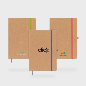 Carnets en liège avec élastiques colorés