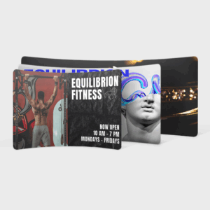 Affiche Equilibrion Fitness, ouvert 10h-19h, lundi-vendredi.
