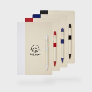 Carnets et stylos de couleurs assorties