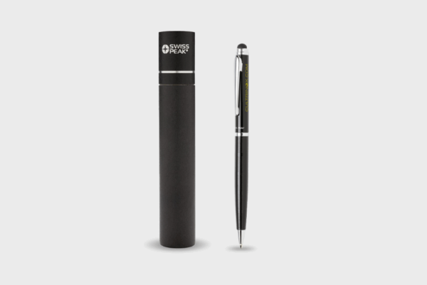 Stylo noir Swiss Peak avec boîte élégante