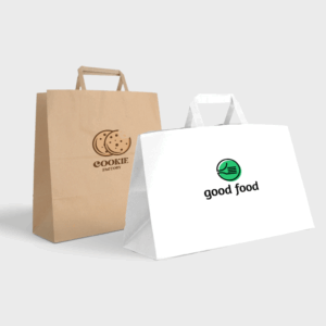 Sacs papier avec logos Cookie Factory, Good Food.
