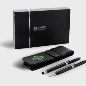 Ensemble stylo et étui Swiss Peak élégant.