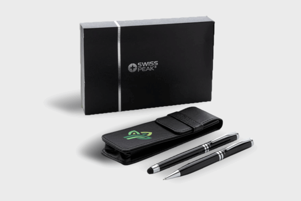 Ensemble stylo et étui Swiss Peak élégant.