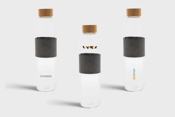 Bouteille en verre avec couvercle en bambou | 750 ml