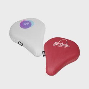 Housses de selle vélo blanche et rouge personnalisées