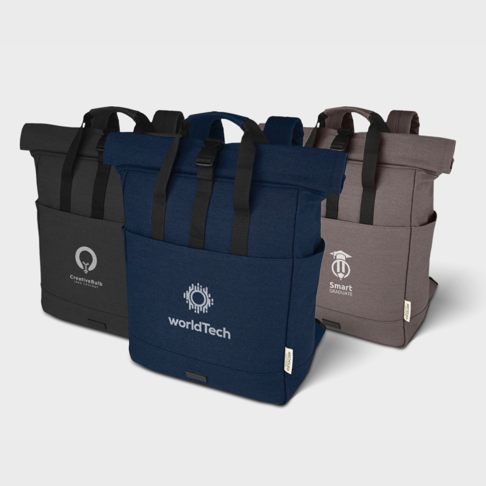 Sac à dos en toile recyclée GRS avec dessus enroulable