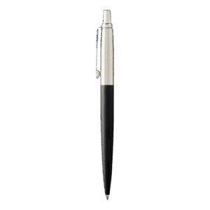 Stylo à bille noir et argent.