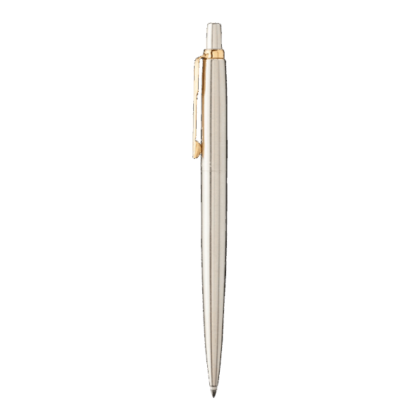 Stylo bille argenté avec clip doré