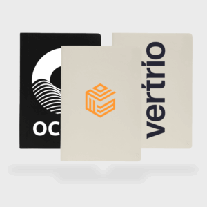 Carnets personnalisés avec logos et motifs divers.