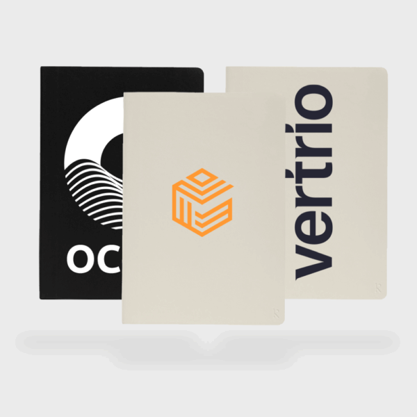 Carnets personnalisés avec logos et motifs divers.