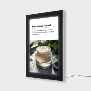 Affiche promotionnelle de soins pour la peau naturels.