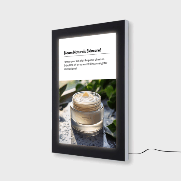 Affiche promotionnelle de soins pour la peau naturels.