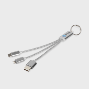 Câble de recharge 3-en-1 en métal avec porte-clés