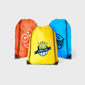 Sac à cordon en polyester avec coins noirs