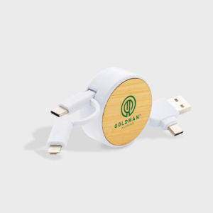 Câble 6-en-1 rétractable en plastique recyclé RCS