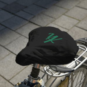 Bicyclette avec selle protégée sur trottoir