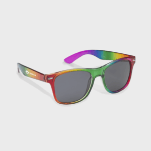 Lunettes de soleil arc-en-ciel modernes et stylées.