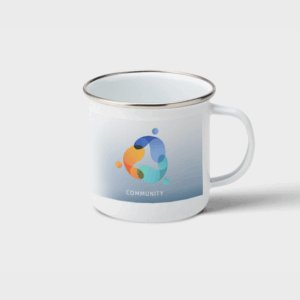 Tasse en émail quadrichromie