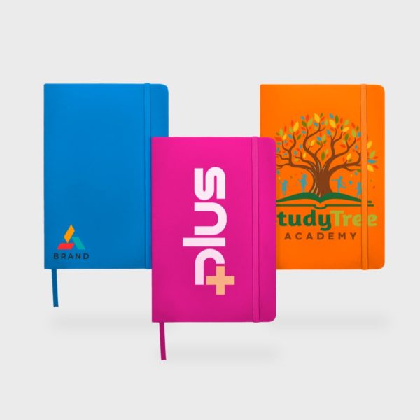 Carnets colorés avec logos différents