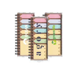 Carnets avec règle et motifs colorés