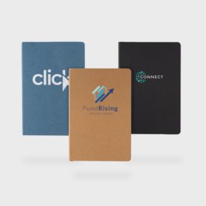 Carnets avec logos d'entreprises.