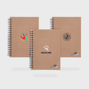 Carnets à spirale avec couvertures personnalisées.